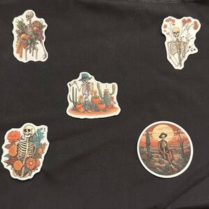 Floral skull stickers/decals.